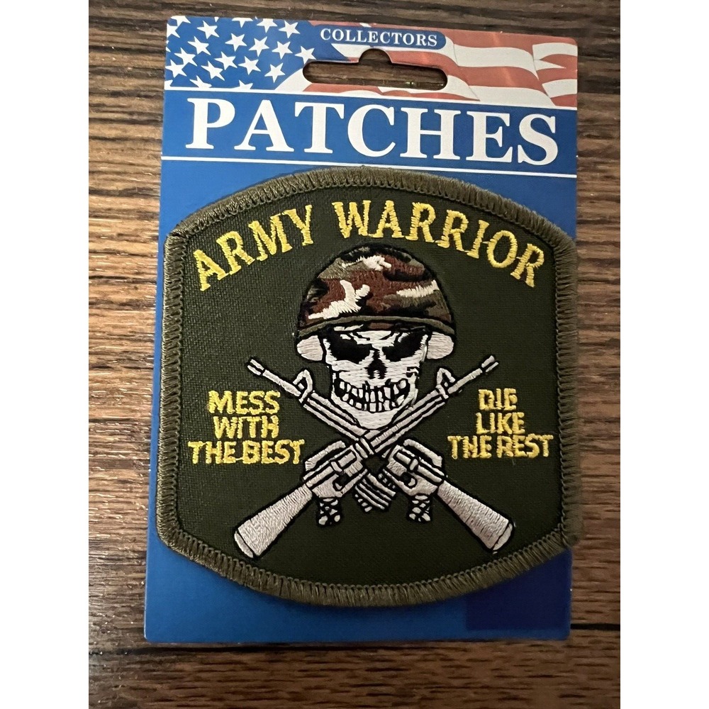ARMY WARRIOR Collectors Iron On Embroidered Patch Military‎
